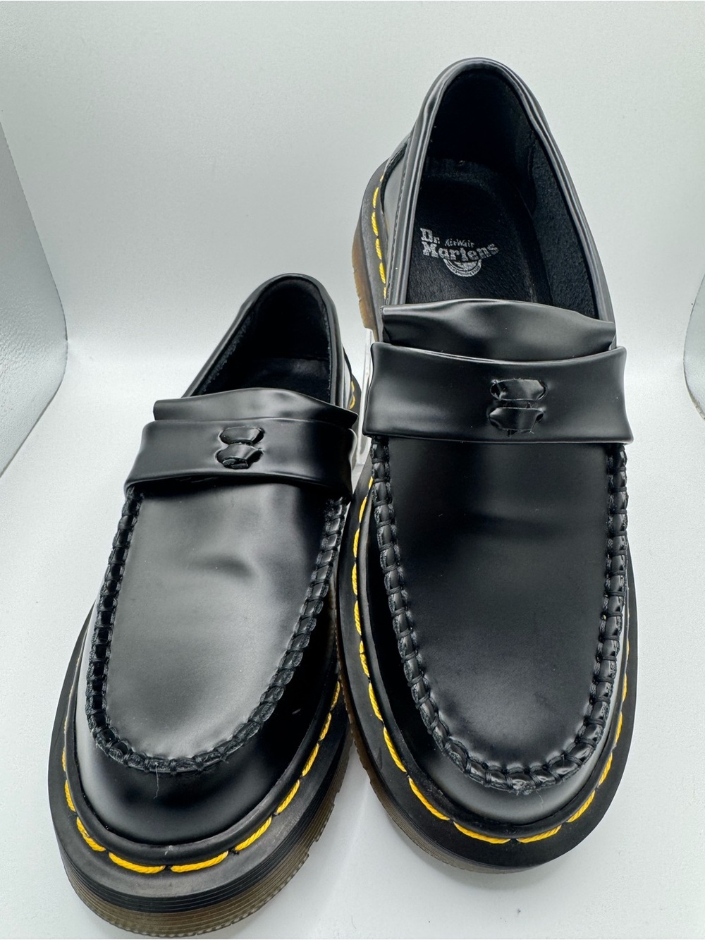 Dr Martens Penton Loafers Womens Size 7.5 Black Leather Made In England MIE NWOT